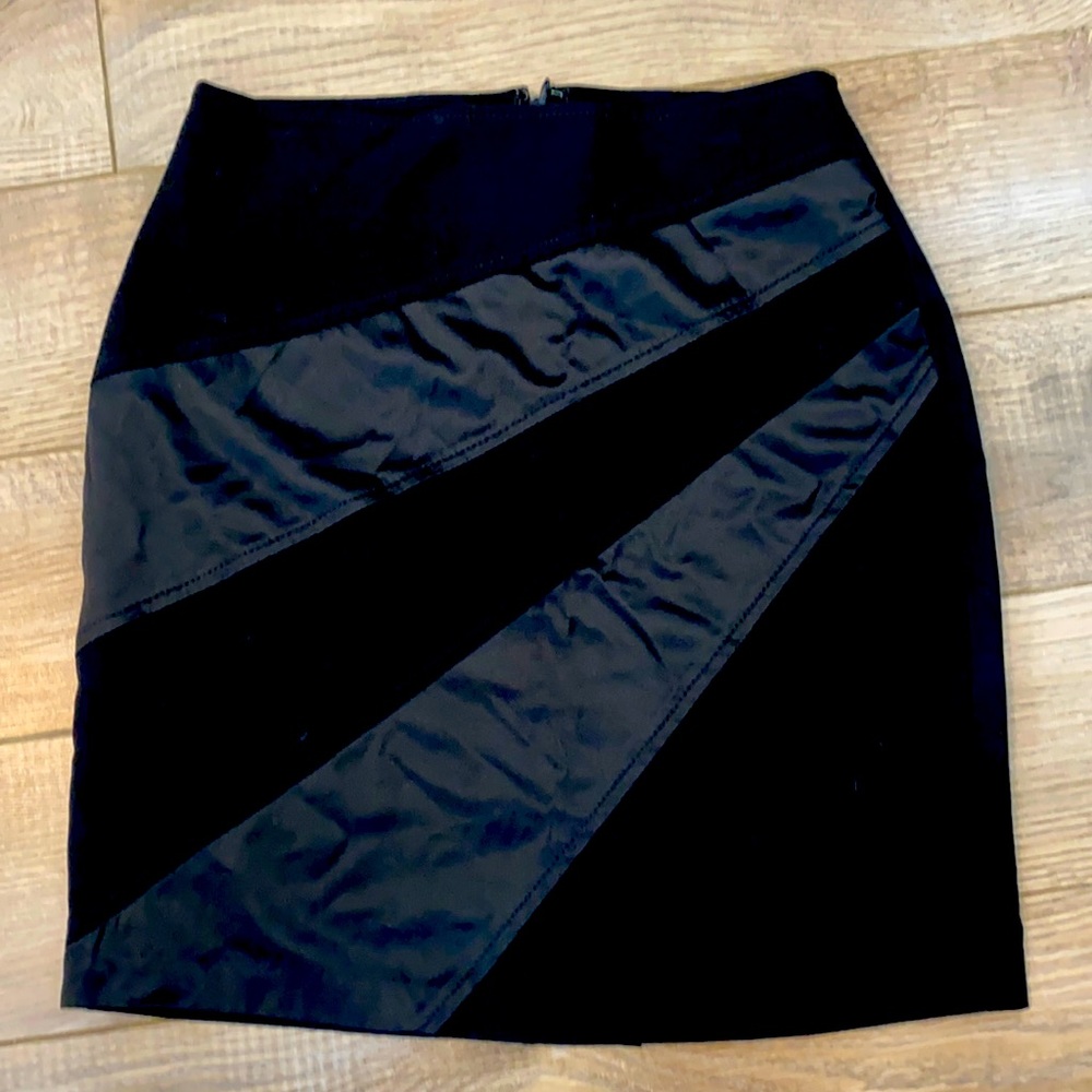 Black new fabrik and satin skirt
